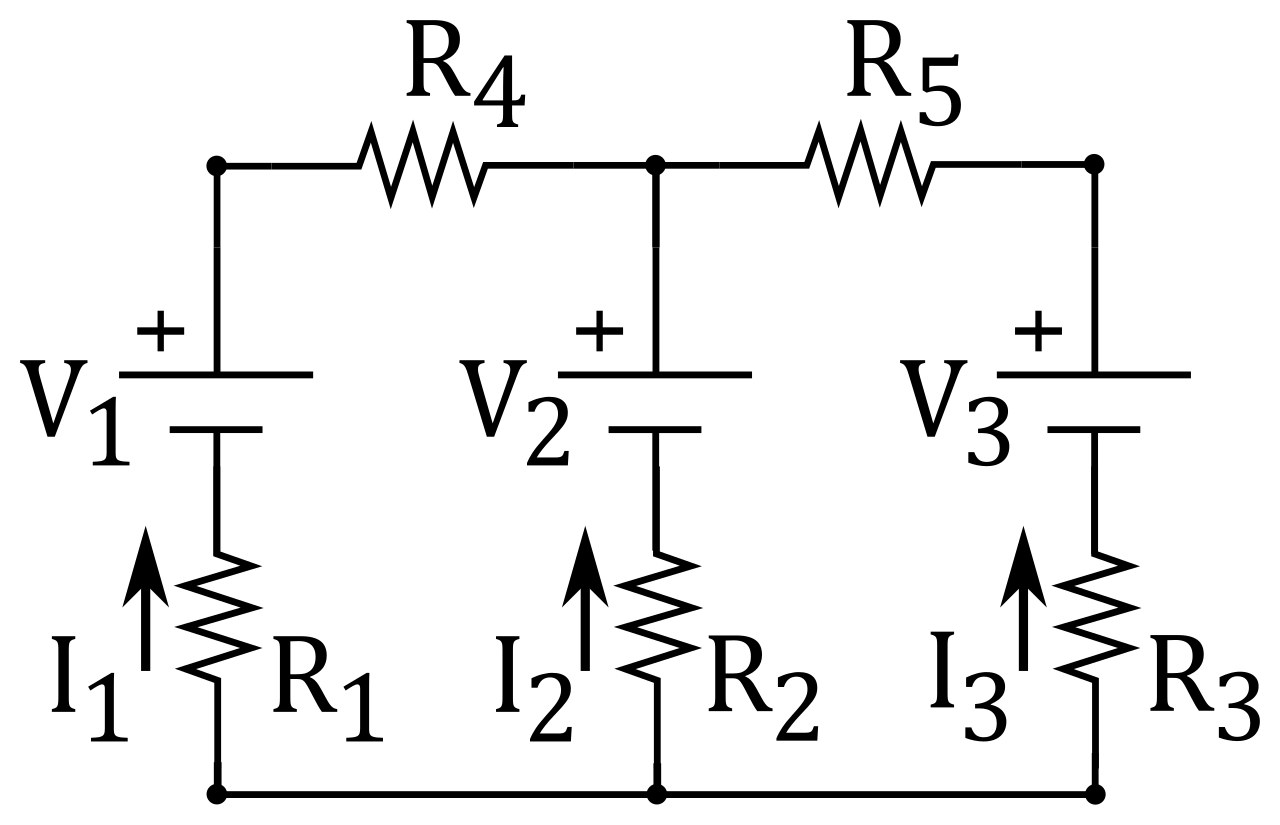 Currents meeting at a circuit junction and voltages balancing around a closed loop.